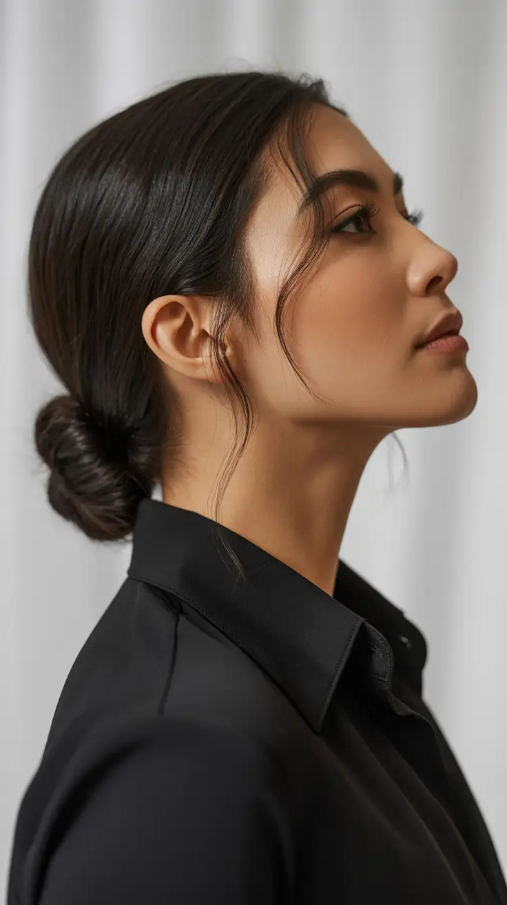 Chic half up half down looks 2026 - Soft Structured Half Up Low Sweep