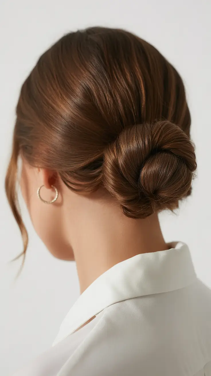 Chic half up half down looks 2026 - Timeless Polished Half Up Coil