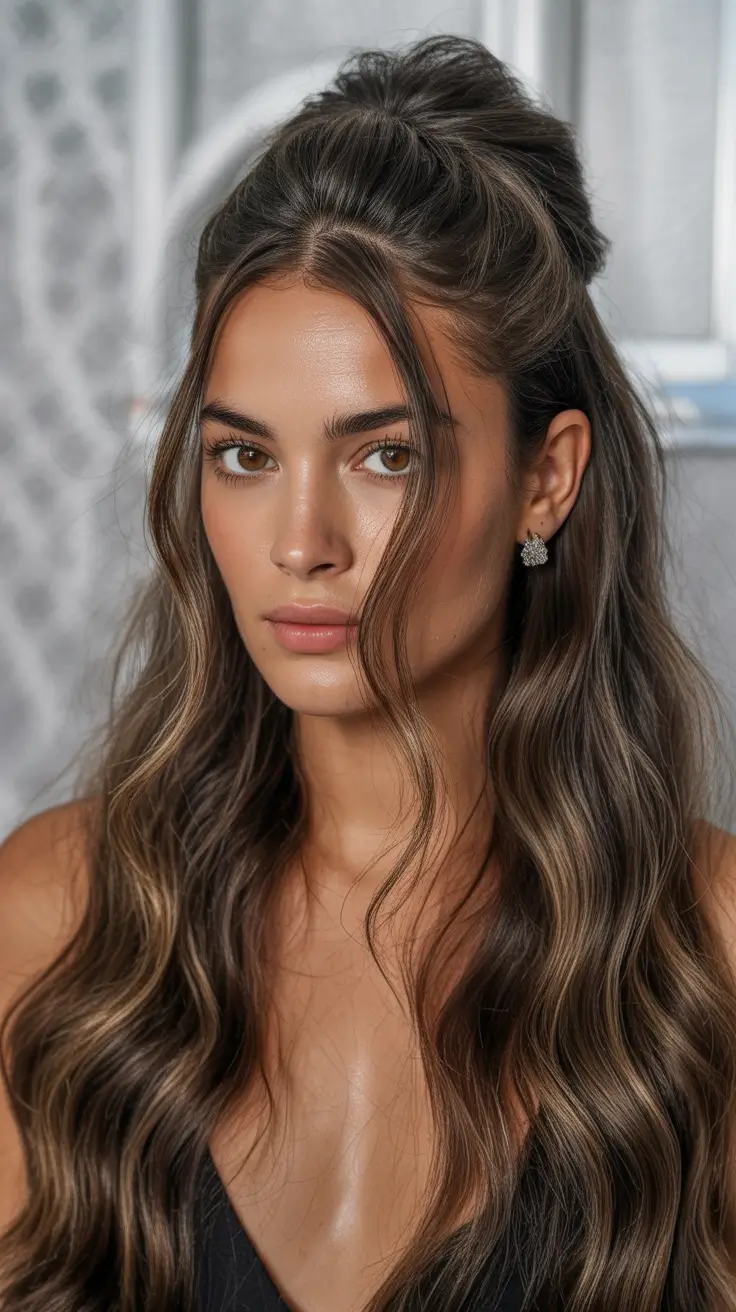 Hairstyles for long hair 2026 Soft Half-Up Volume With Face-Framing Strands