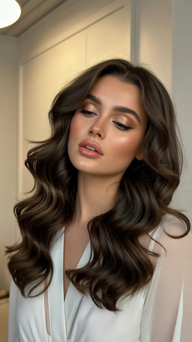Hairstyles for long hair 2026 Chocolate Soft Waves With Rounded Ends