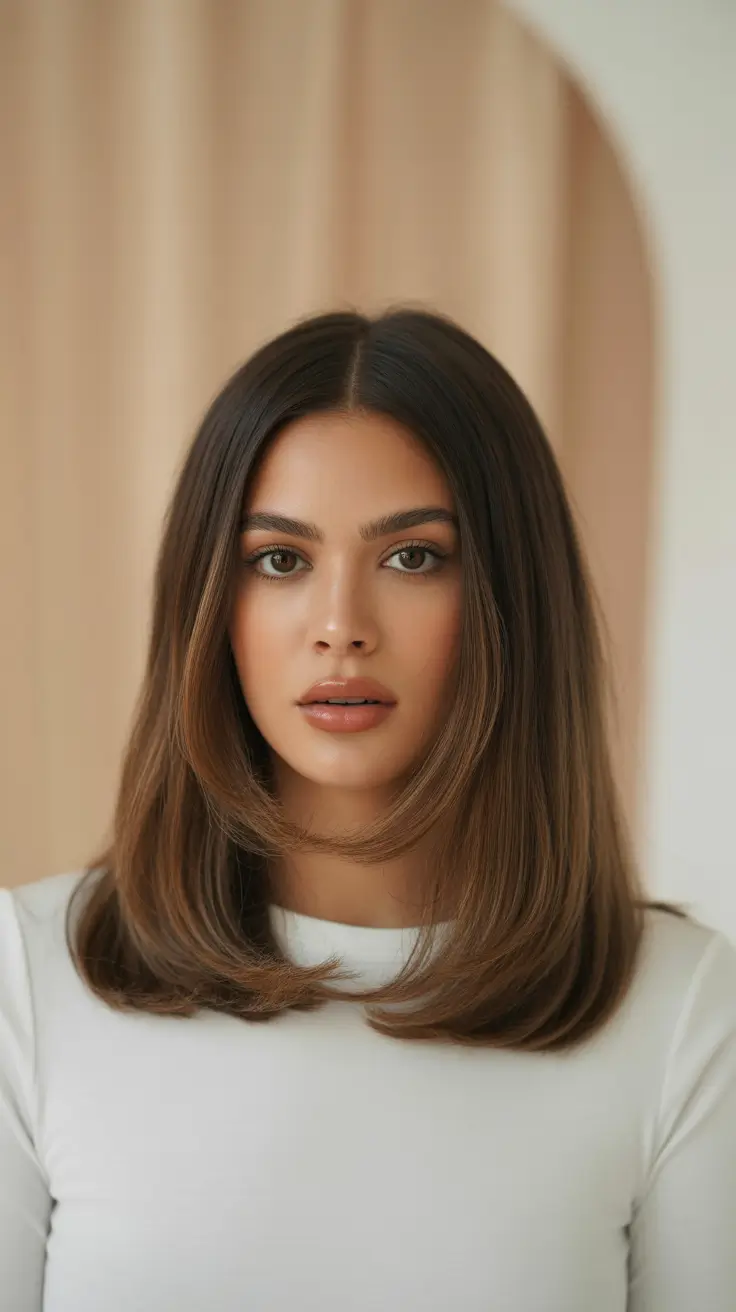 Hairstyles for medium length hair 2026 Polished Blowout with Rounded Layers