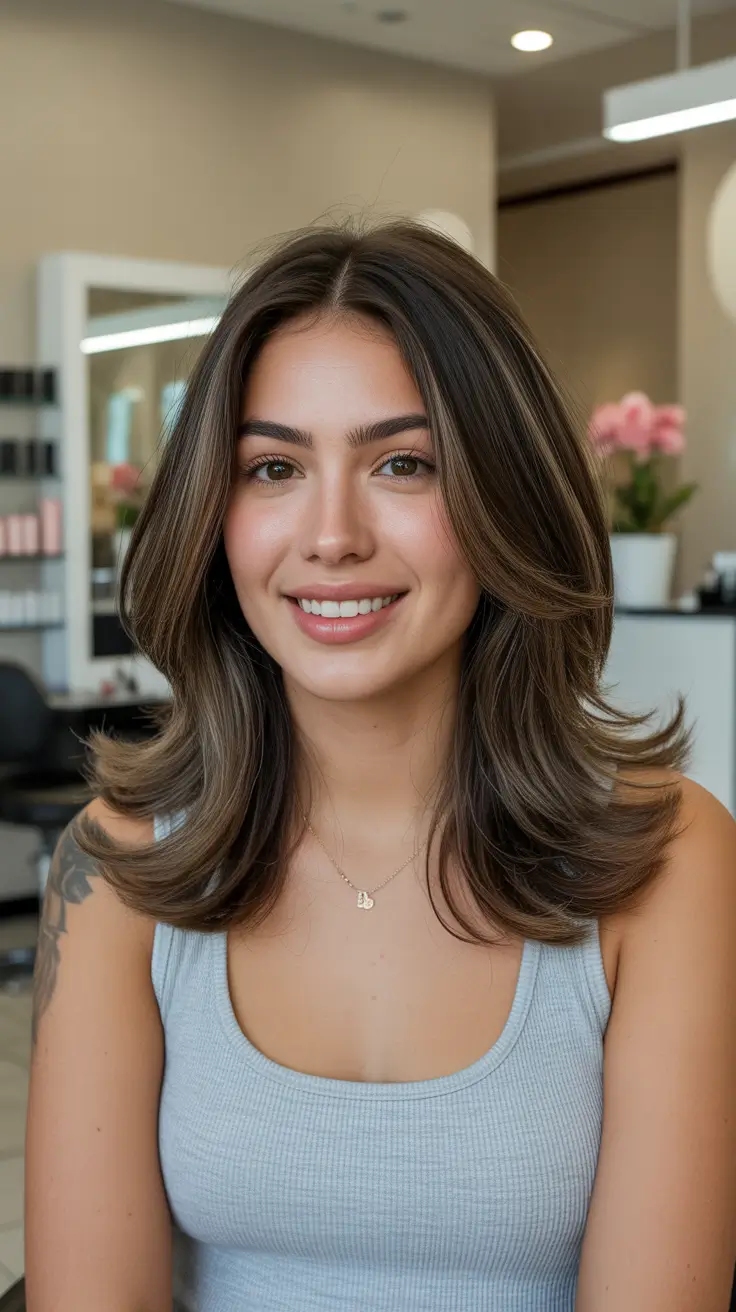 Hairstyles for medium length hair 2026 Layered Face-Framing Cut with Natural Movement