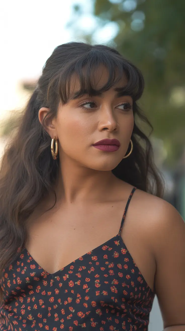 cute-hairstyles-2026-half-up-waves-with-fringe