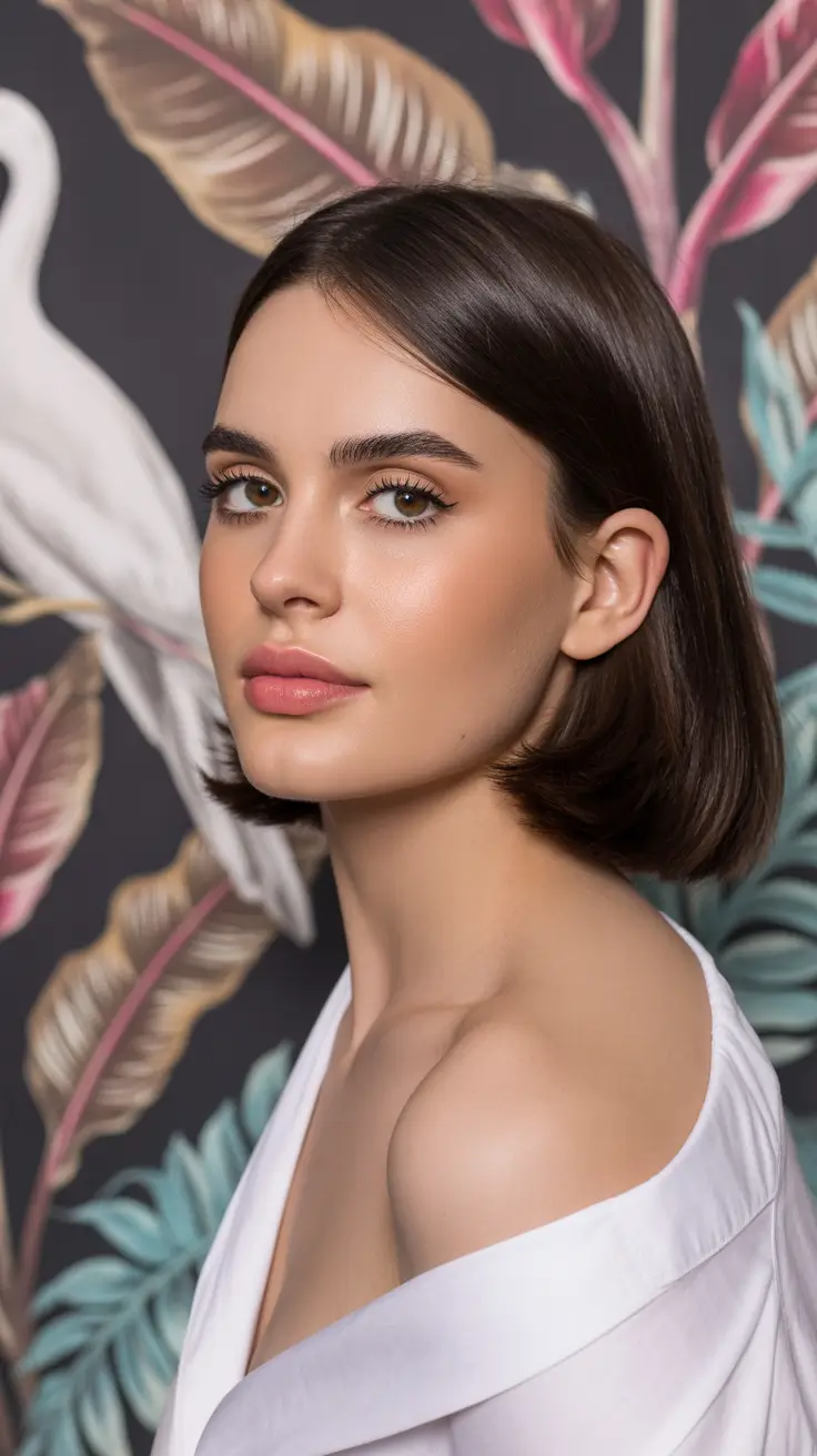 cute-hairstyles-2026-glossed-short-bob-elegance