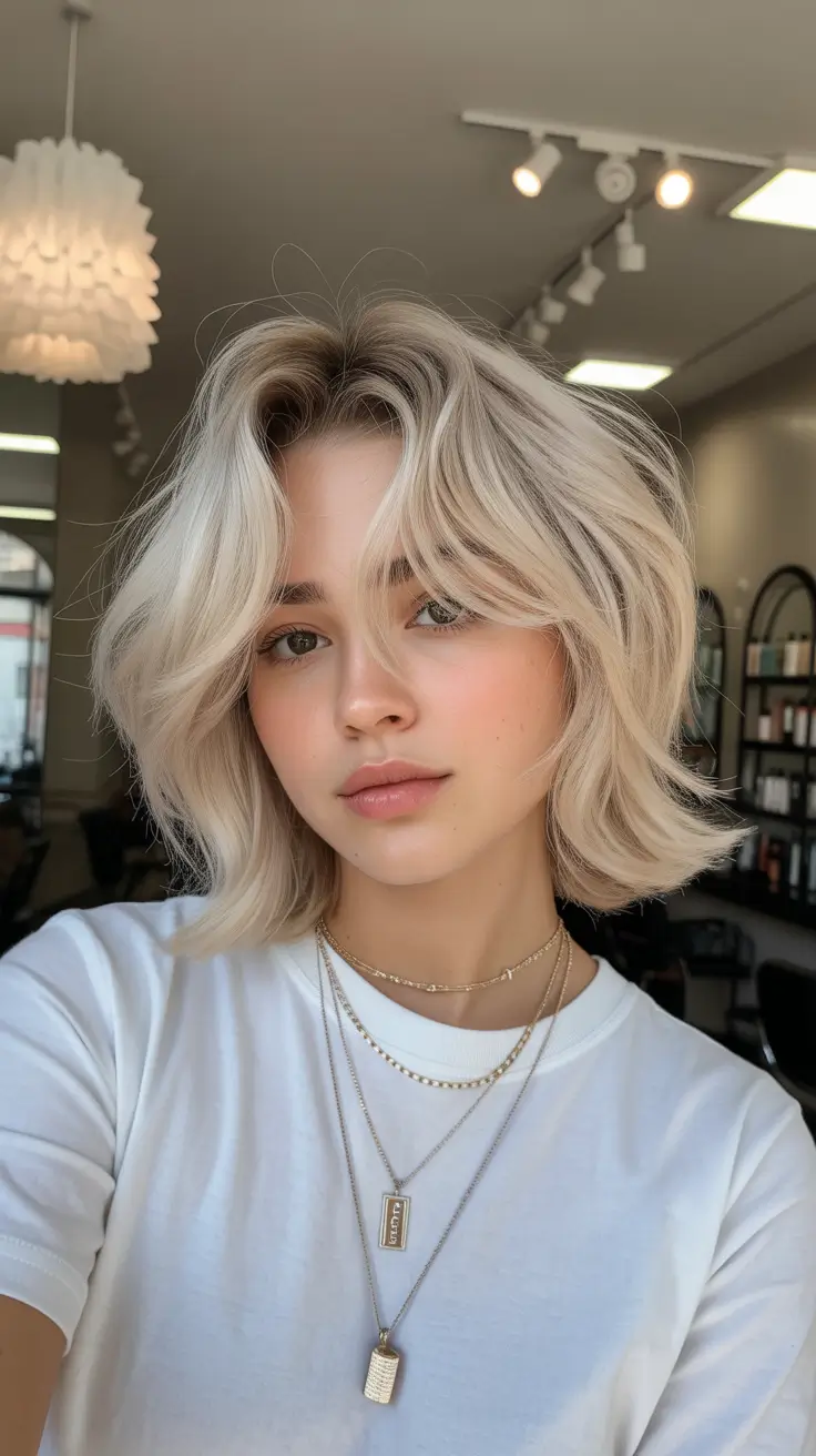 Latest hairstyle inspiration 2026 Short Butterfly Layers With Soft Blonde Glow