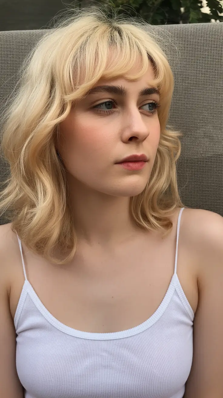 Latest hairstyle inspiration 2026 Soft Blonde Shag With Wispy Bangs