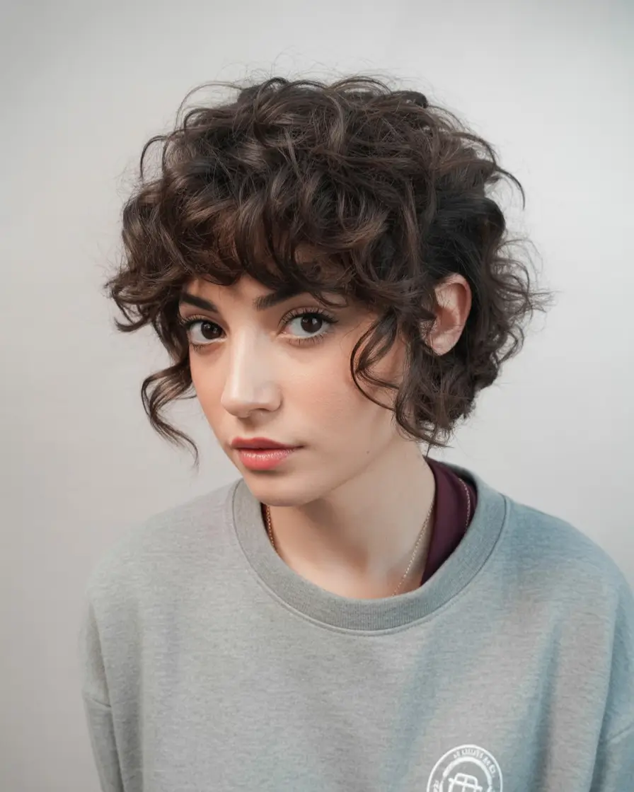Latest hairstyle inspiration 2026 Curly Pixie Shag