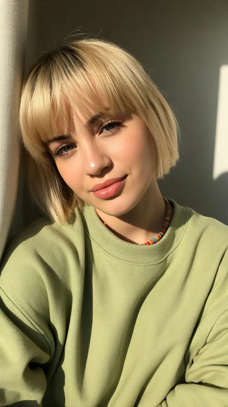 Latest hairstyle inspiration 2026 Golden Bob With Straight Bangs