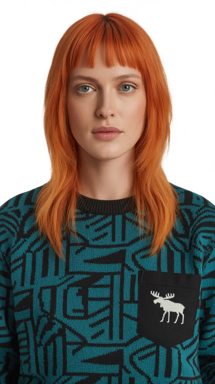 Latest hairstyle inspiration 2026 Fiery Shag With Wispy Bangs