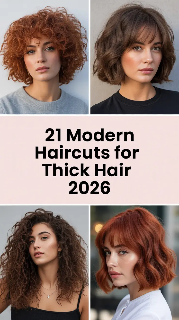 Modern Haircuts for Thick Hair 2026: Fresh Layered Trends for Women