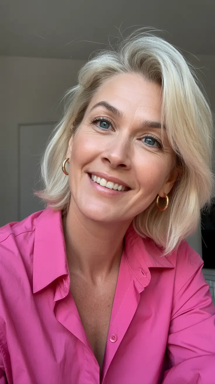 Modern haircuts for women over 40 2026 Modern Blonde Bob with Movement