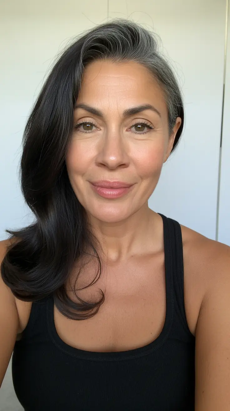 Modern haircuts for women over 40 2026 Classic Side-Part Glam Waves