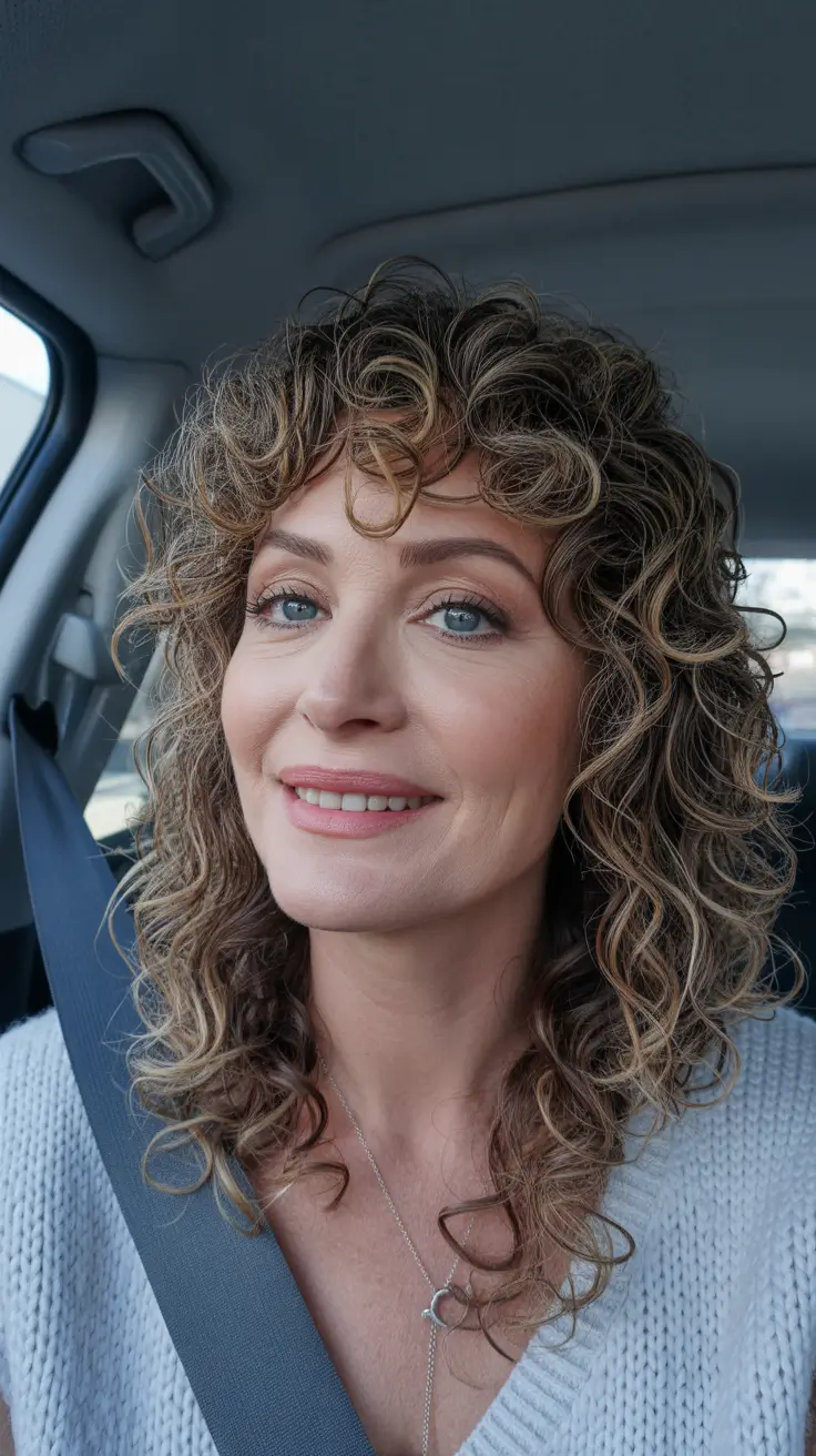 Modern haircuts for women over 40 2026 Curly Shag Revival