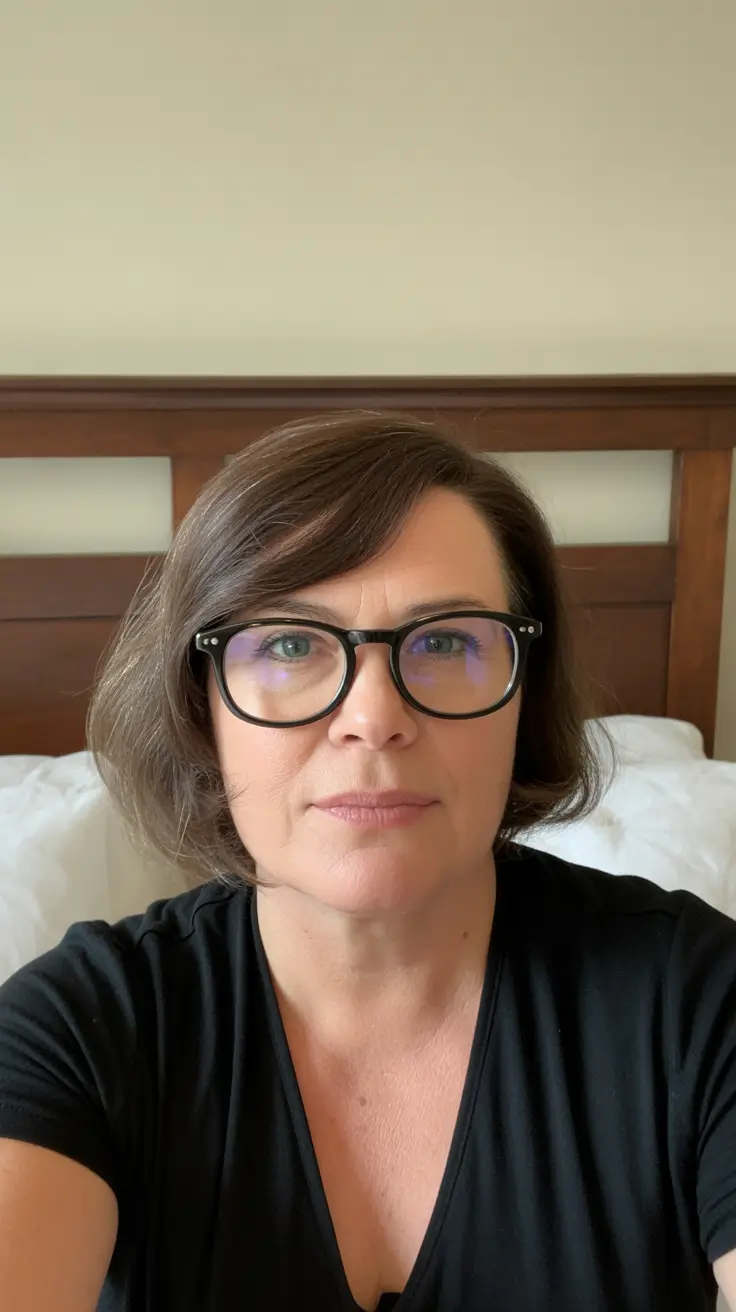 Modern haircuts for women over 40 2026 Classic Brunette Bob with Side Part