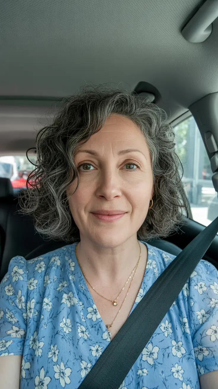 Modern haircuts for women over 40 2026 Natural Gray Shaggy Bob