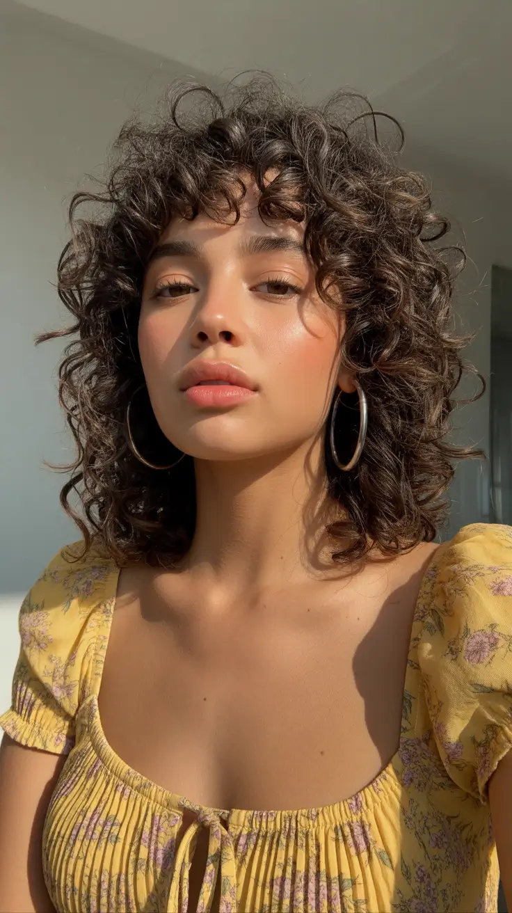 New hairstyle ideas 2026 Soft Curly Shag with Bangs