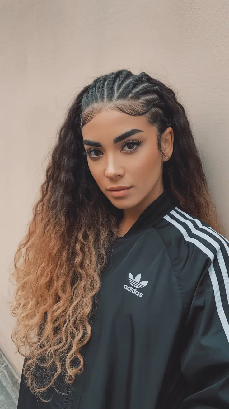 New hairstyle ideas 2026 Defined Cornrows with Ombre Curls