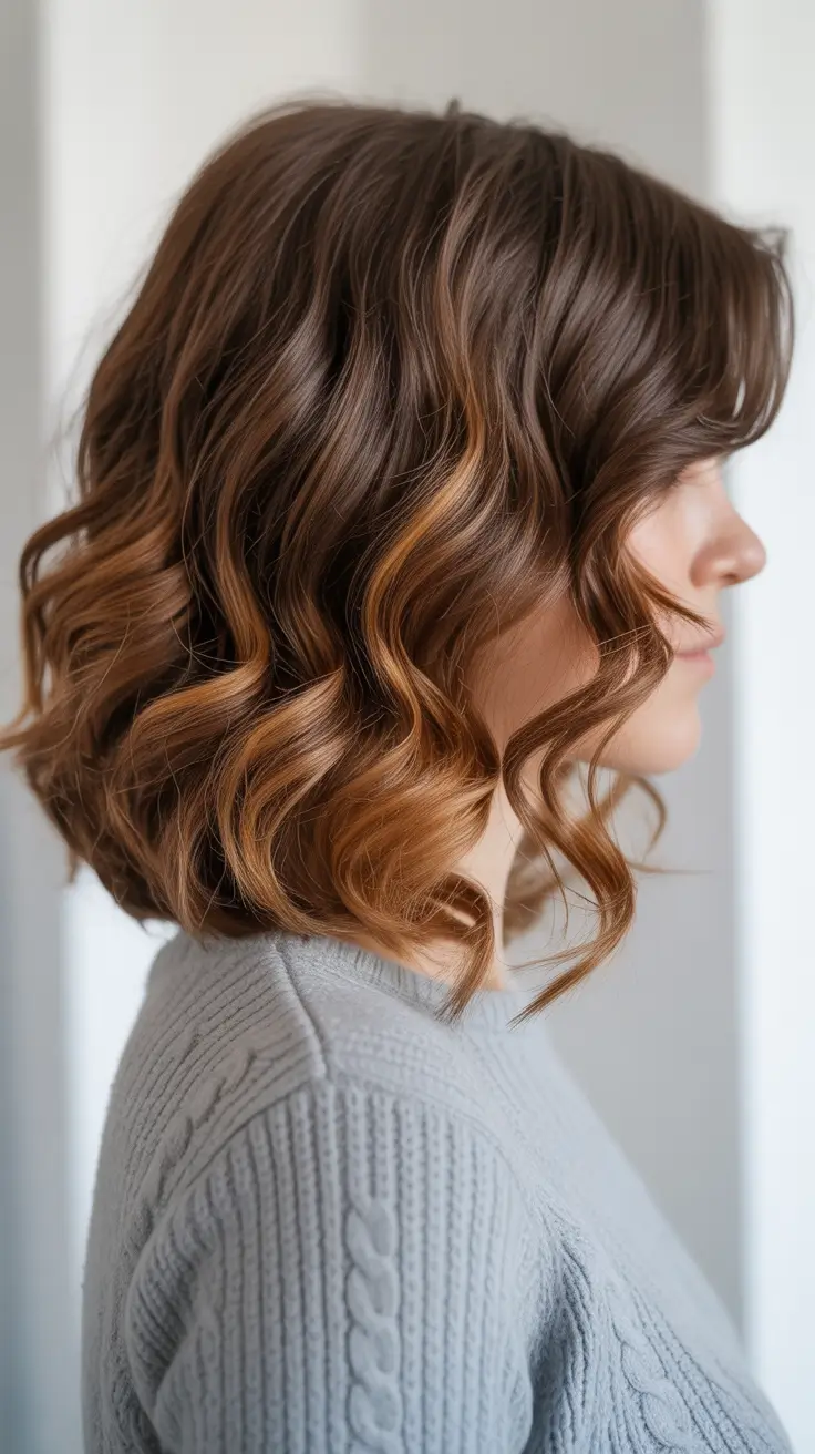 New hairstyle ideas 2026 Warm-Toned Wavy Bob