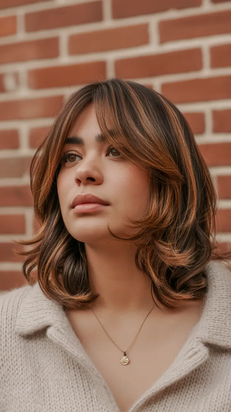 New hairstyle ideas 2026 Layered Medium Cut with Curtain Bangs