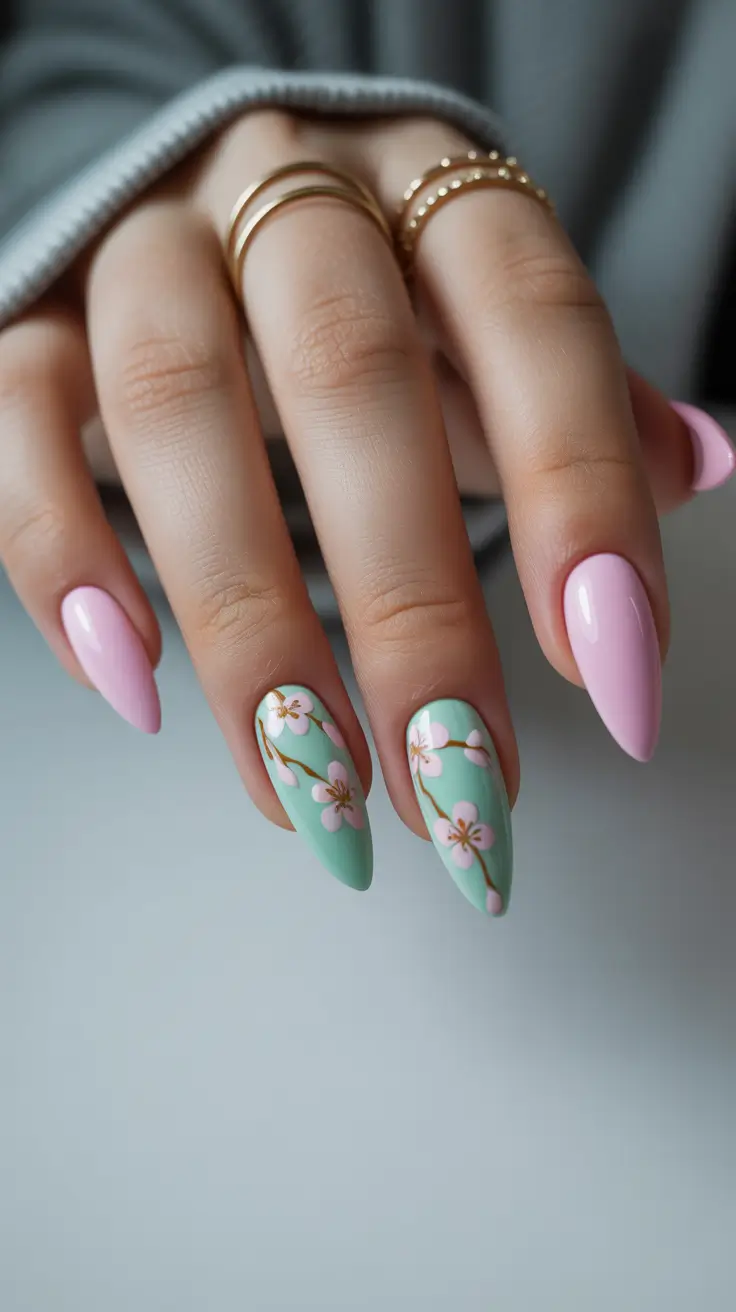 pastel nail designs 2026 Soft Blossom Pastels With Spring Energy