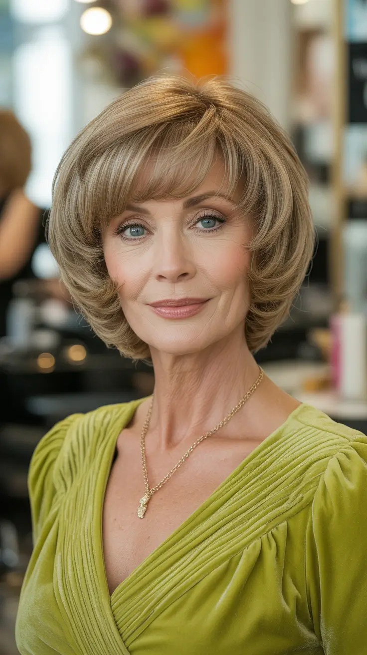 Short haircuts for women over 50 2026 Elegant Layered Volume