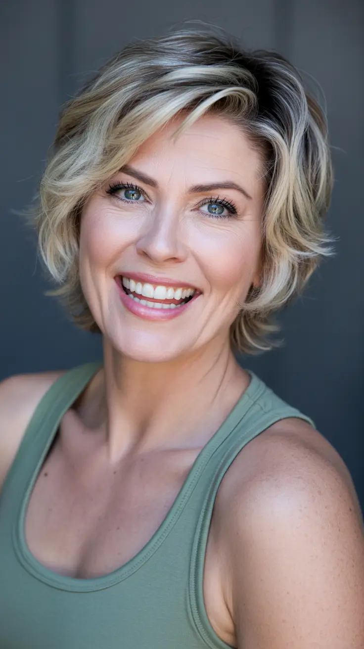 Short haircuts for women over 50 2026 Playful Layered Short Shag