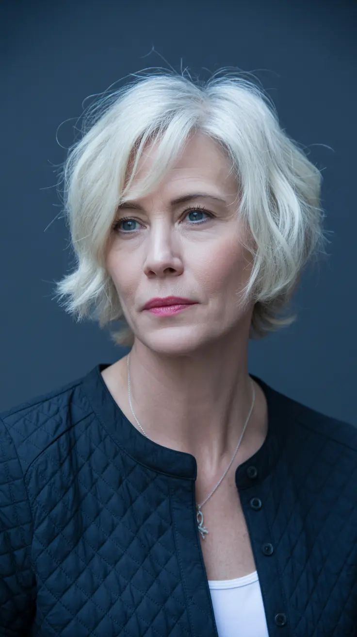 Short haircuts for women over 50 2026 Modern Layered Short Shag