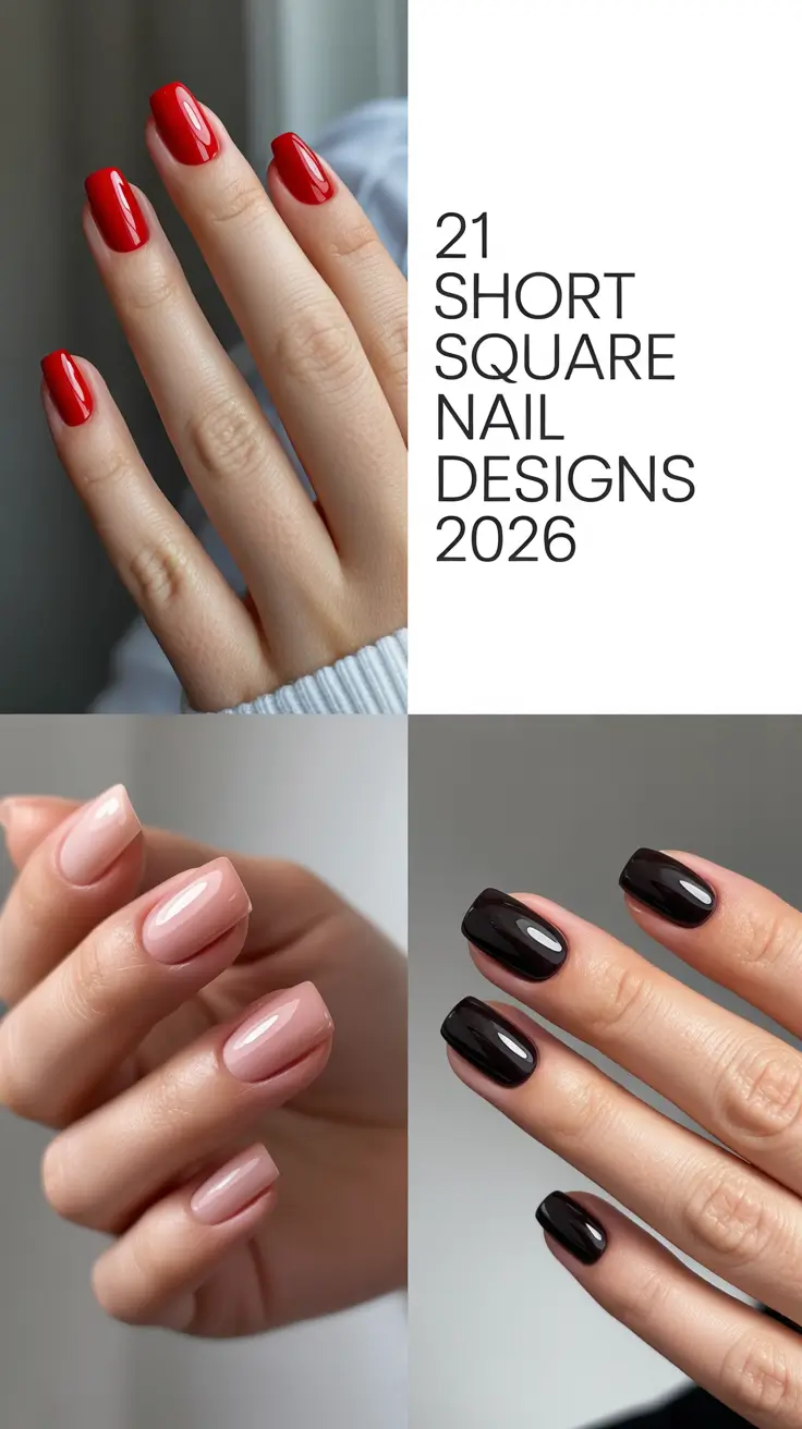 Short Square Nail Designs 2026: Fresh Inspo, Cute Trends & Stylish French Tips