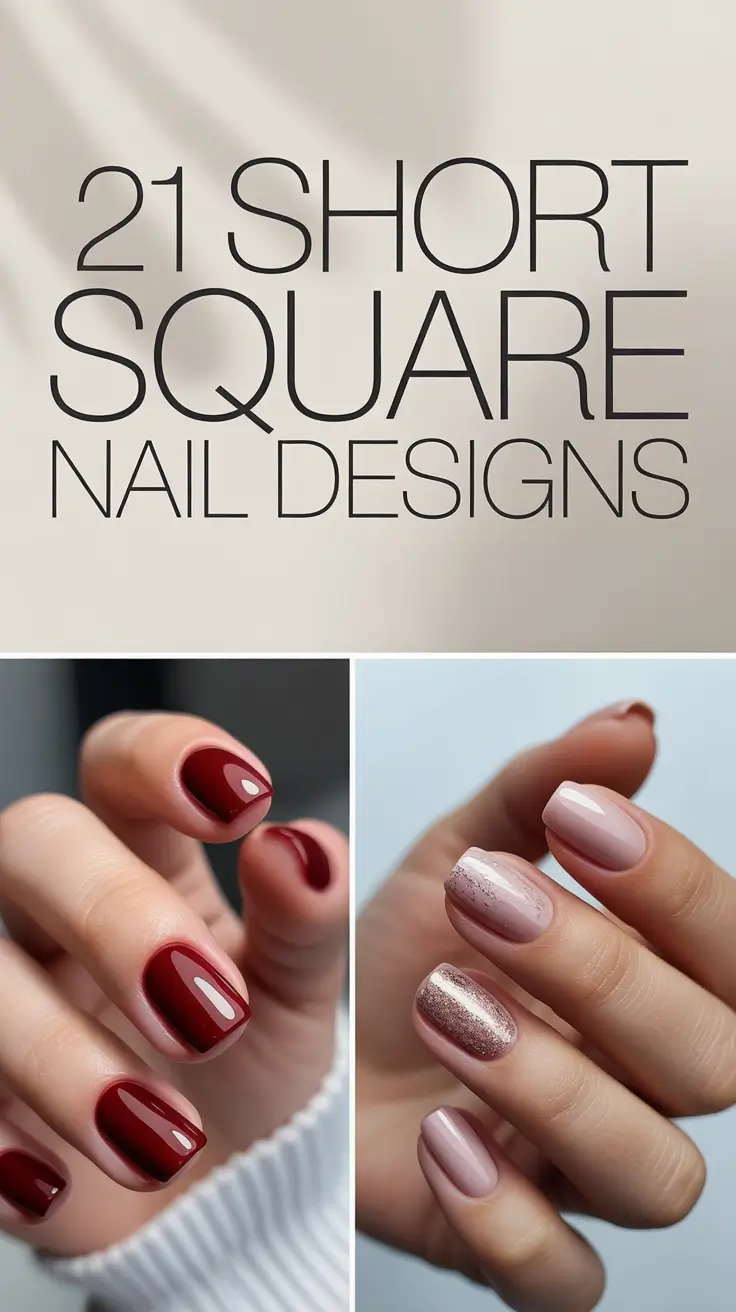 Short Square Nail Designs 2026: Fresh Inspo, Cute Trends & Stylish French Tips