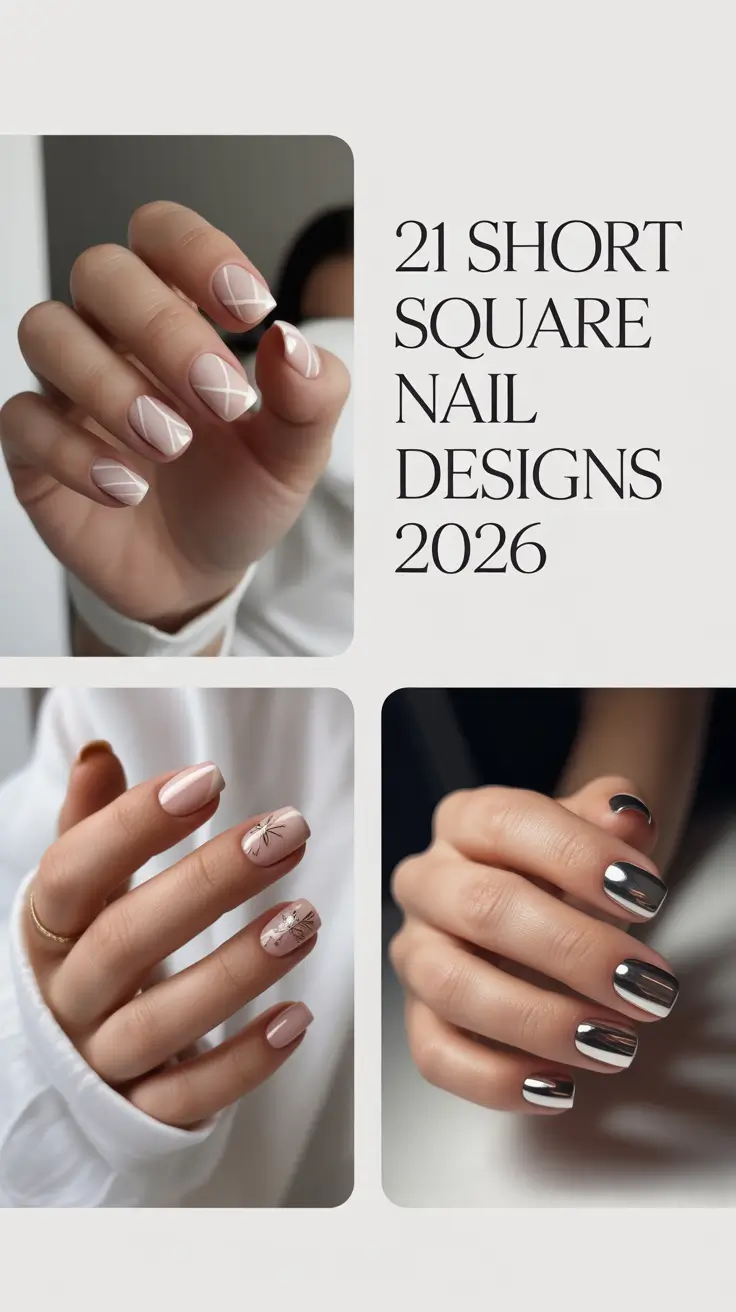 Short Square Nail Designs 2026: Fresh Inspo, Cute Trends & Stylish French Tips