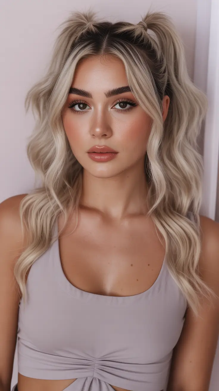 Simple hairstyle for 2026 - Playful Double Ponytails With Soft Waves