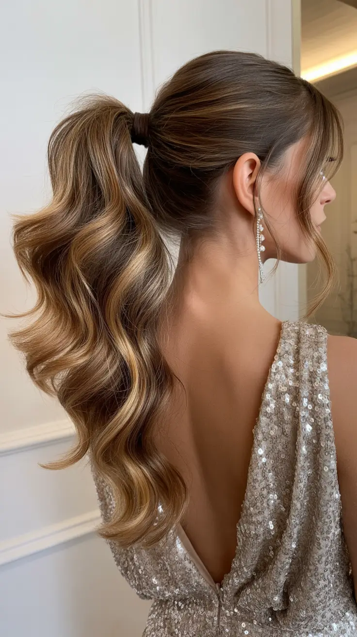 Simple hairstyle for 2026 - High Wavy Ponytail With Dimensional Color