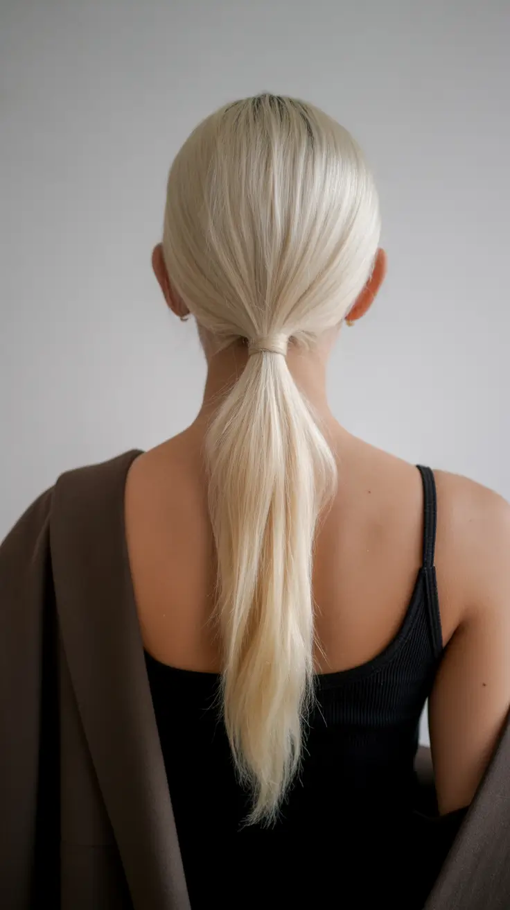 Simple hairstyle for 2026 - Minimal Low Ponytail With Sleek Texture