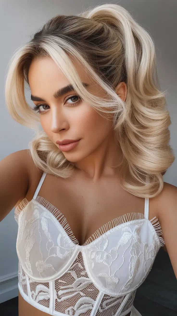 Simple hairstyle for 2026 - Voluminous '90s-Inspired Half Pony With Face Highlights