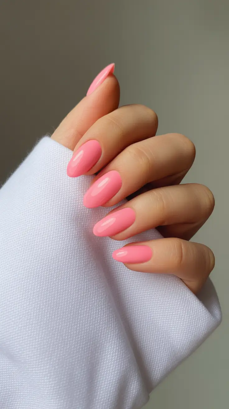 almond nail ideas 2026 Bubblegum Pink