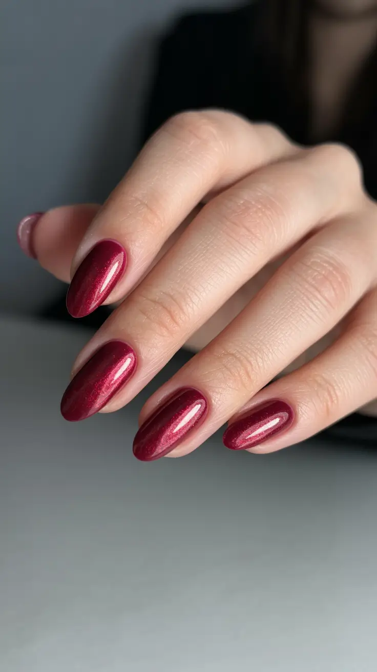 almond nail ideas 2026 Garnet Shimmer