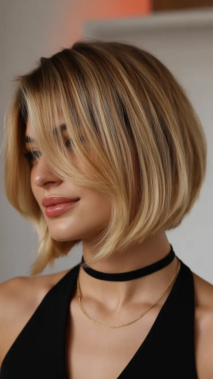 Stylish bob haircuts for women 2026 - Golden Harmony: The Layered Blonde Bob