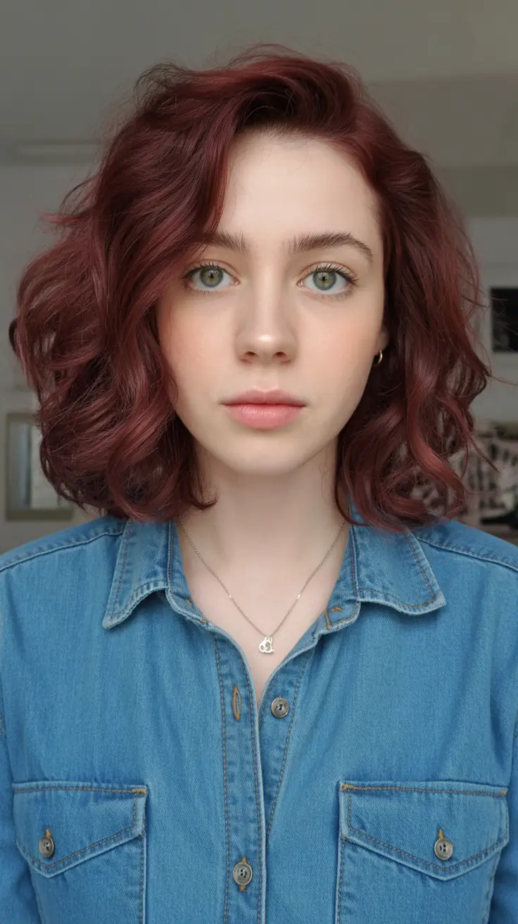 Textured Burgundy Lob Stylish Haircut Trends 2026