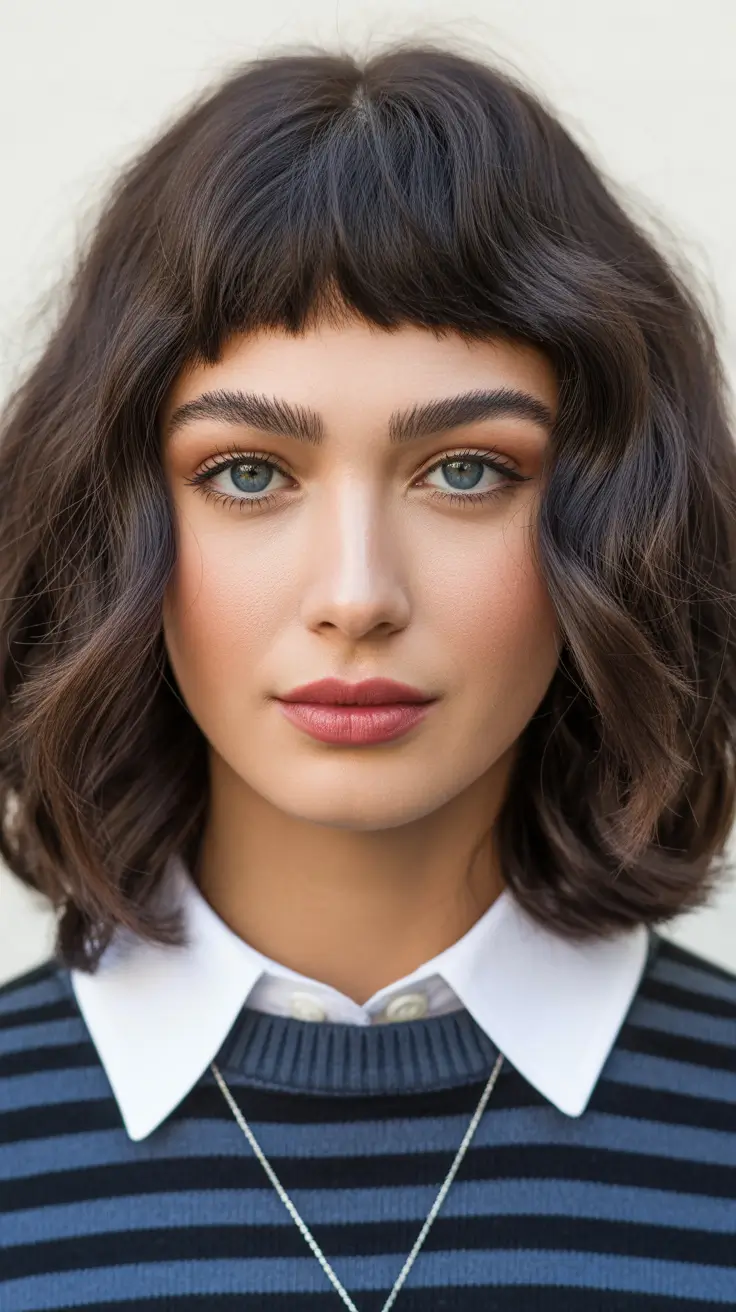 French Bob with Micro Fringe Stylish Haircut Trends 2026