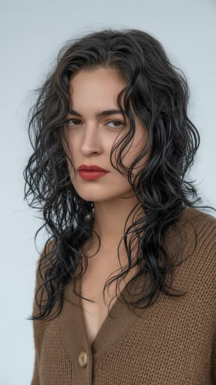 Wet Look Long Shag Stylish Haircut Trends 2026