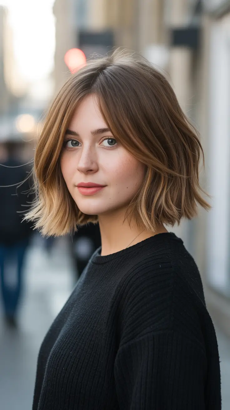 choppy bob haircuts 2026 Softly Textured Honey Bob