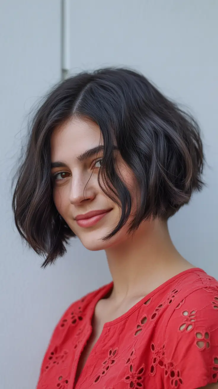 choppy bob haircuts 2026 Curved French Bob with Natural Volume