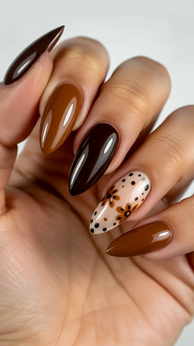 vacation nail designs 2026 - Warm Cocoa Tones for a Neutral Travel Mood