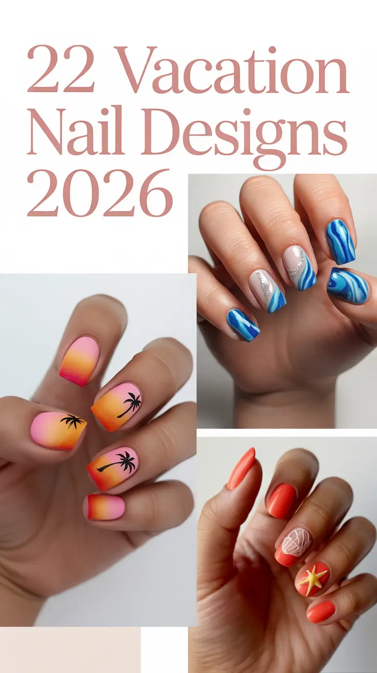Vacation Nail Designs 2026: Tropical, Cute & Trendy Summer Inspo
