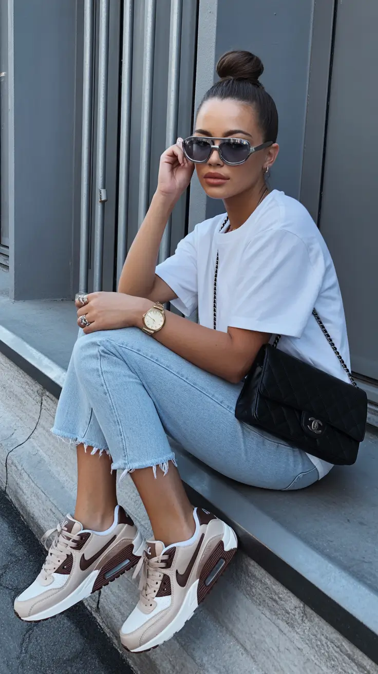 sneakers spring outfit 2026 Clean Lines and Cool Urban Neutrals