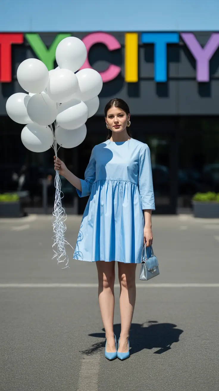 spring birthday outfits 2026 Soft Blue Simplicity with a Birthday Glow