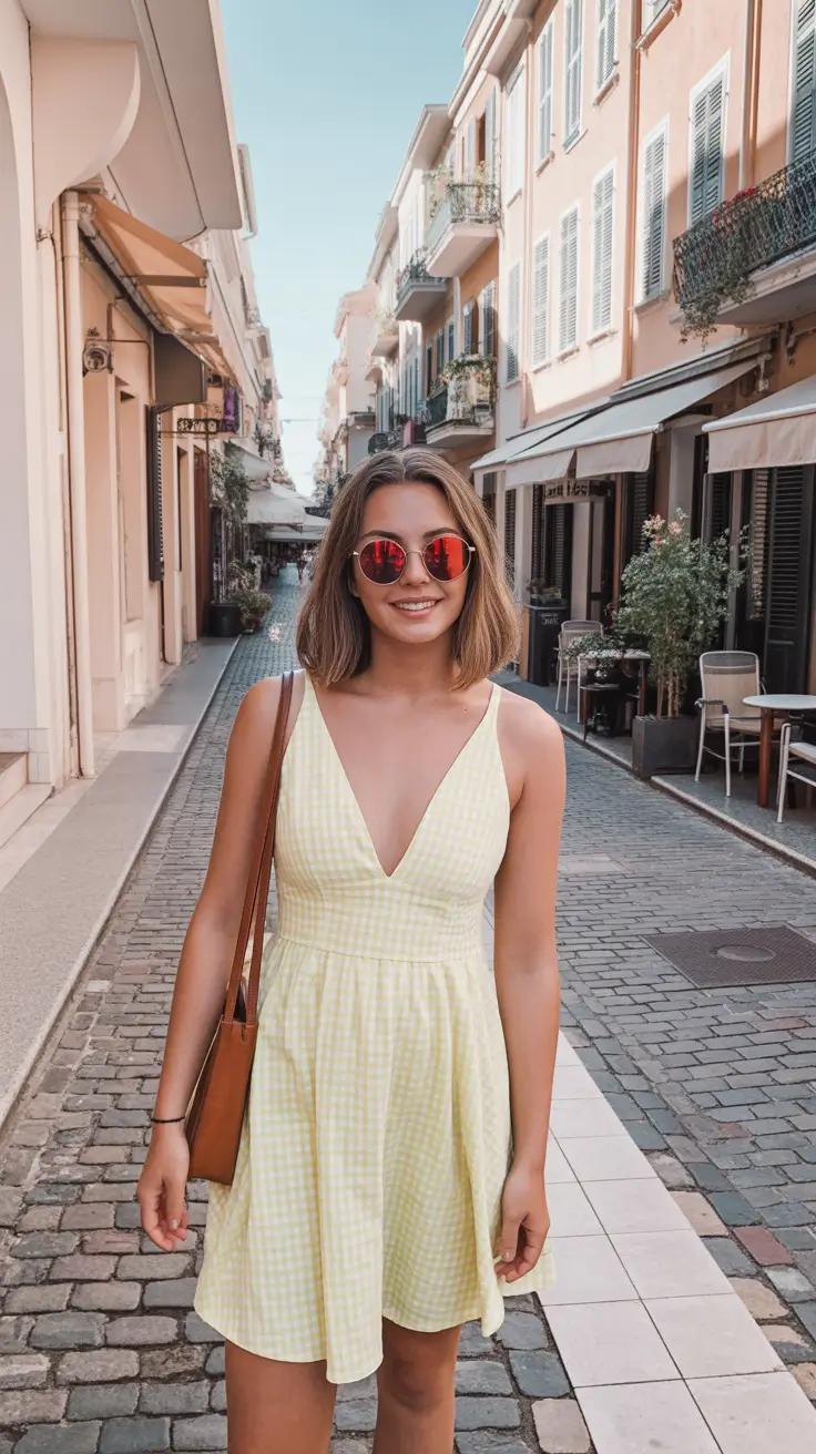 best spring dress outfits 2026-Yellow-Gingham-Sweetness-for-Breezy-Spring-Days