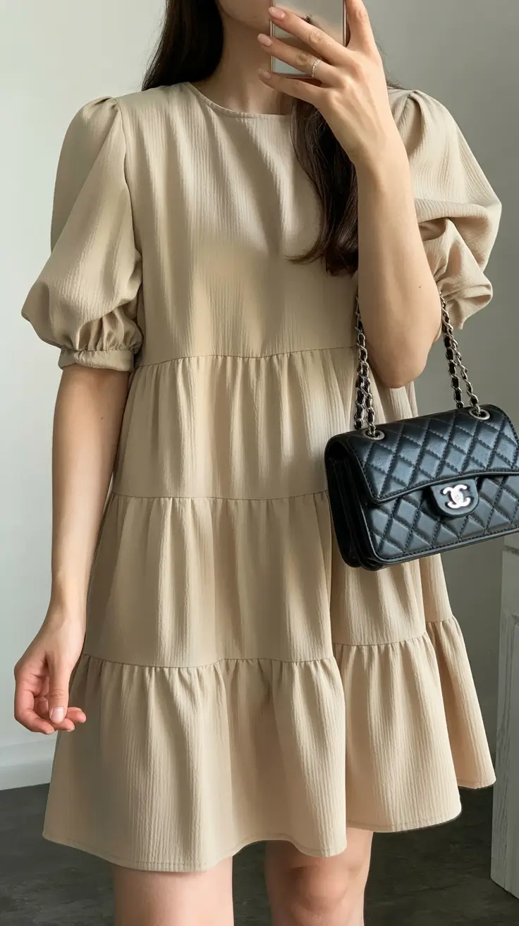 best spring dress outfits 2026-Soft-Beige-Volume-with-a-Korean-Inspired-Silhouette