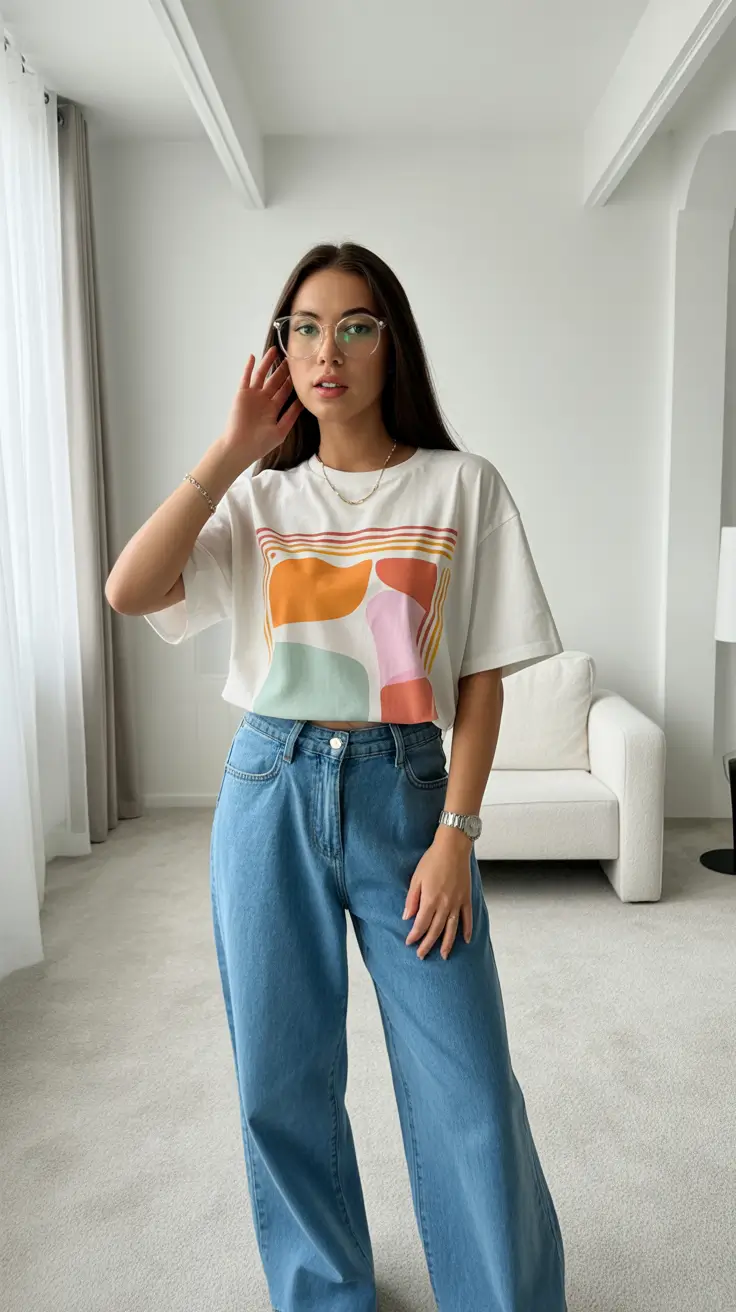 best spring fashion outfits 2026 - Playful Graphics and the New Wide-Leg Ease
