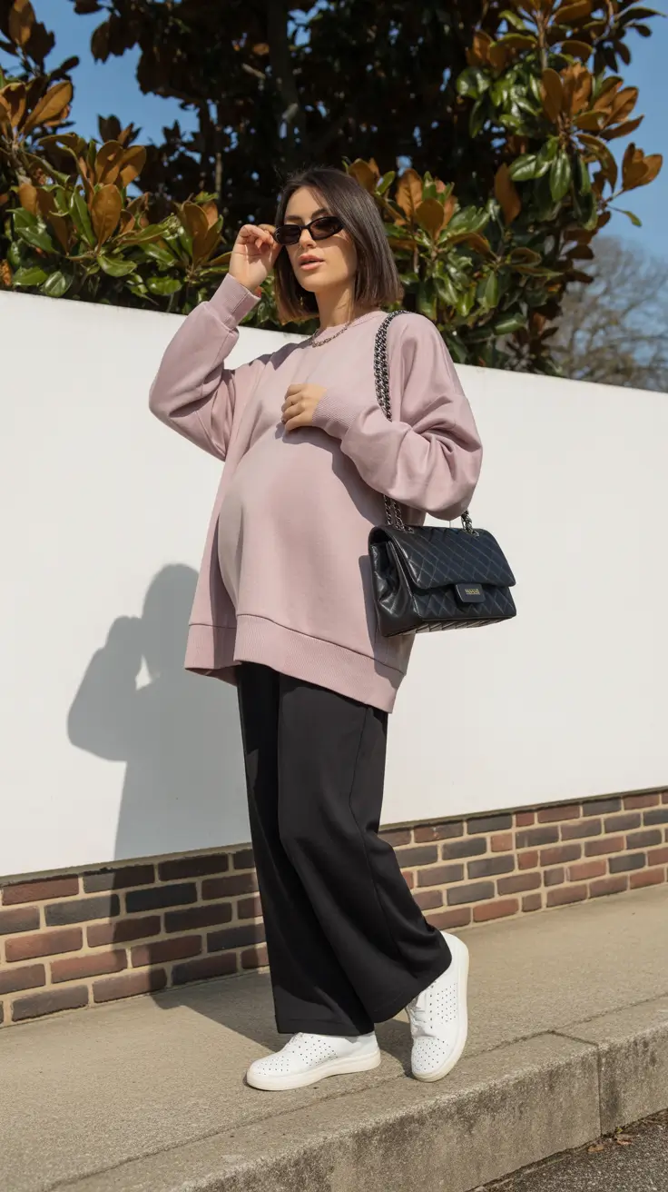 best spring outfit for pregnant women 2026 Sporty Pastels for Effortless Spring Comfort